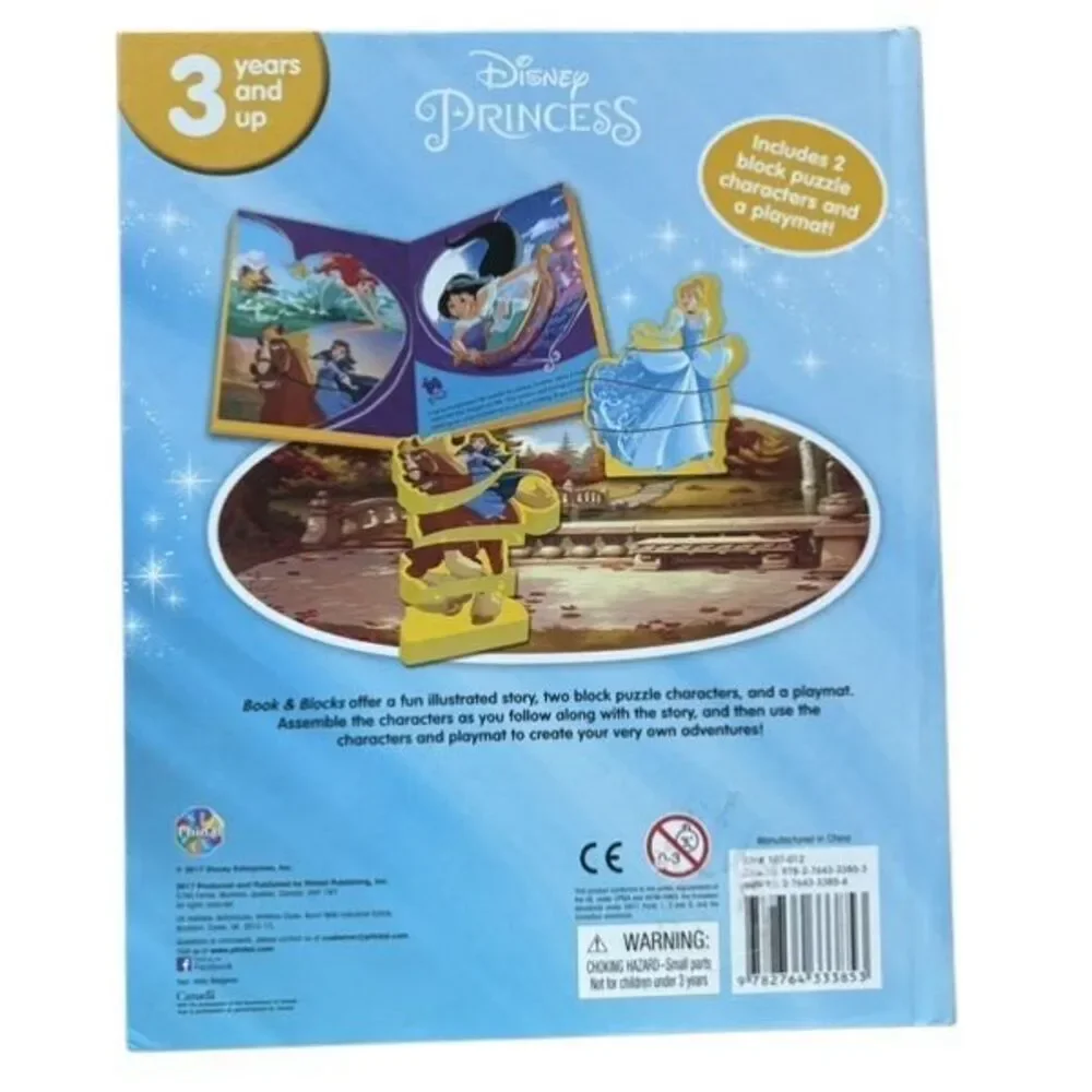 Disney Princess Book & Blocks With 2 Block Puzzle Characters